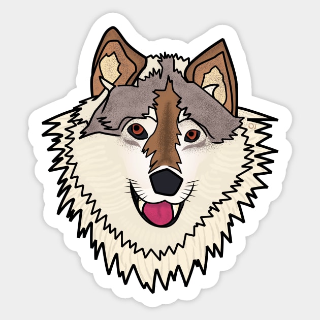 Smiley wolf Sticker by onategraphics